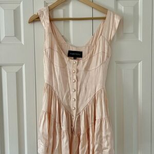 Vanessa Mooney Elisabeth Romper Dress Cream Satin